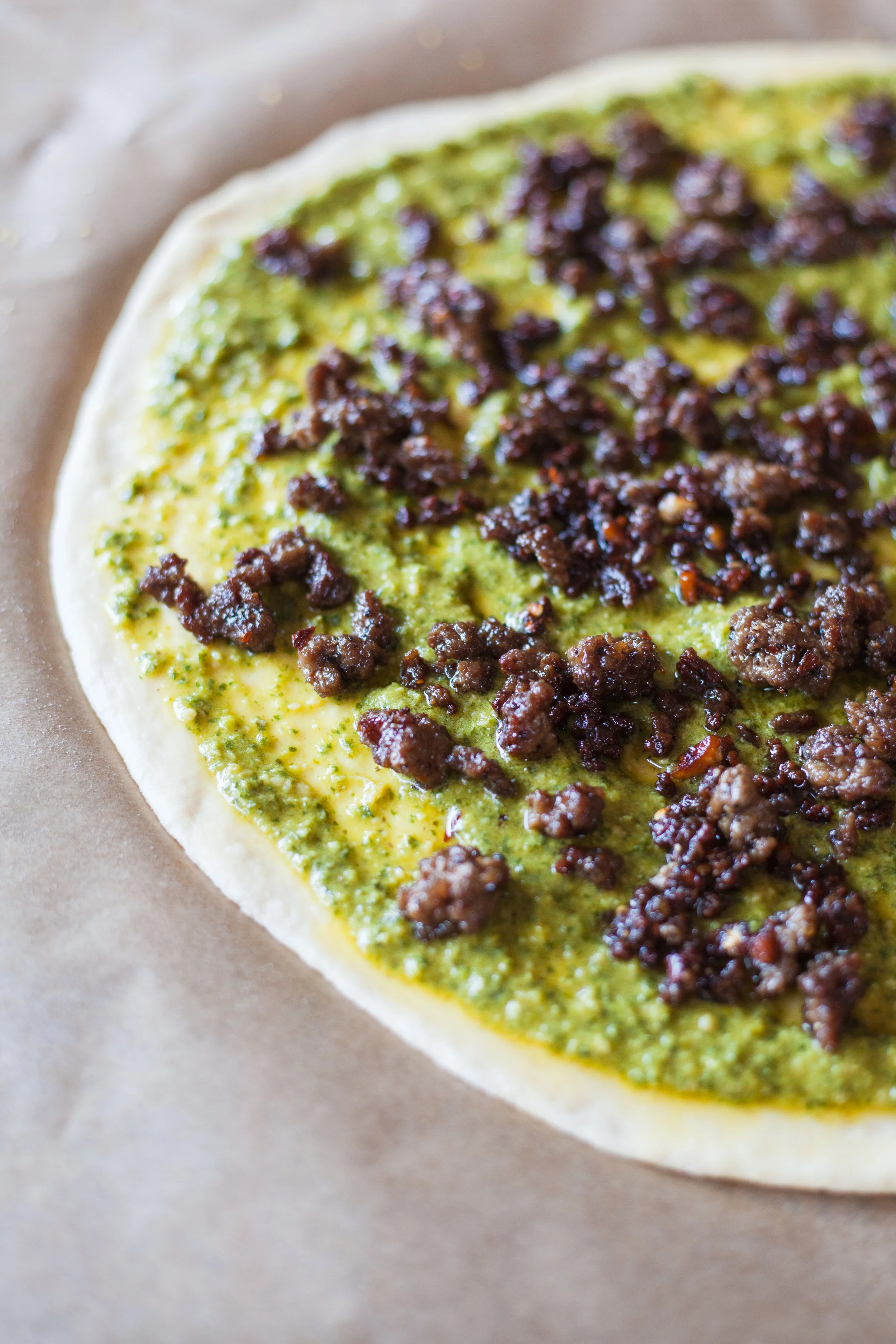 lamb, pesto, burrata & mint pizza. — quinn's place